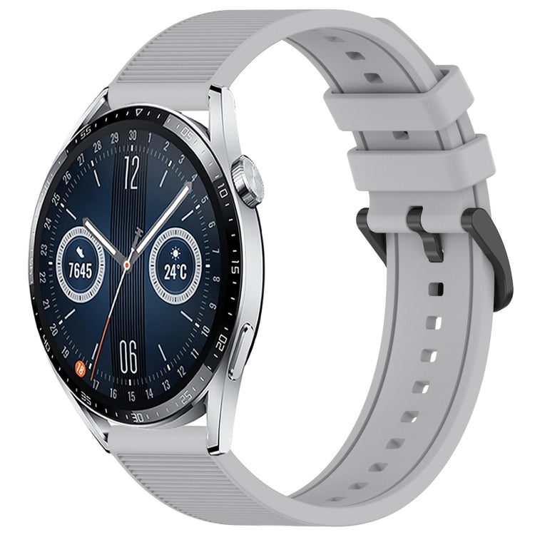 For Huawei Watch GT3 46mm 22mm Textured Silicone Solid Color Watch Band(Grey) - Watch Bands by PMC TechLife | Online Shopping South Africa | PMC TechLife | Buy Now Pay Later Mobicred