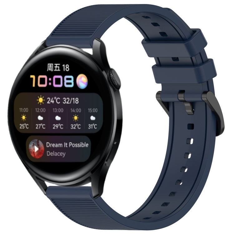 For Huawei Watch 3 22mm Textured Silicone Solid Color Watch Band(Midnight Blue) - Watch Bands by PMC TechLife | Online Shopping South Africa | PMC TechLife