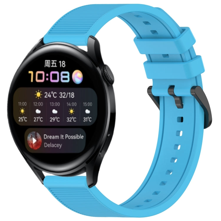 For Huawei Watch 3 22mm Textured Silicone Solid Color Watch Band(Sky Blue) - Watch Bands by PMC TechLife | Online Shopping South Africa | PMC TechLife