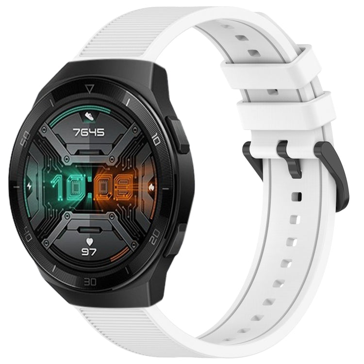 For Huawei Watch GT 2E 22mm Textured Silicone Solid Color Watch Band(White) - Watch Bands by PMC TechLife | Online Shopping South Africa | PMC TechLife