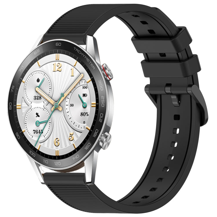 For Honor Watch GS 3i 22mm Textured Silicone Solid Color Watch Band(Black) - Watch Bands by PMC TechLife | Online Shopping South Africa | PMC TechLife