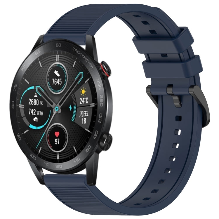 For Honor Magic Watch 2 46mm 22mm Textured Silicone Solid Color Watch Band(Midnight Blue) - free shipping - PMC TechLife - Order now!