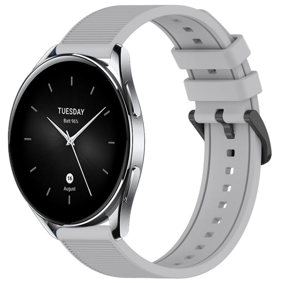 For Xiaomi Watch S2 22mm Textured Silicone Solid Color Watch Band(Grey)