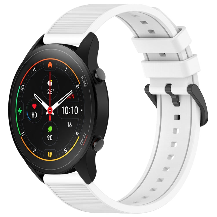 For Xiaomi MI Watch S1 Pro 22mm Textured Silicone Solid Color Watch Band(White) - Watch Bands by PMC TechLife | Online Shopping South Africa | PMC TechLife | Buy Now Pay Later Mobicred