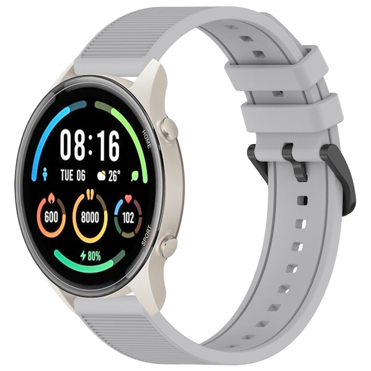 For Xiaomi MI Watch Sport 22mm Textured Silicone Solid Color Watch Band(Grey) - Watch Bands by PMC TechLife | Online Shopping South Africa | PMC TechLife | Buy Now Pay Later Mobicred