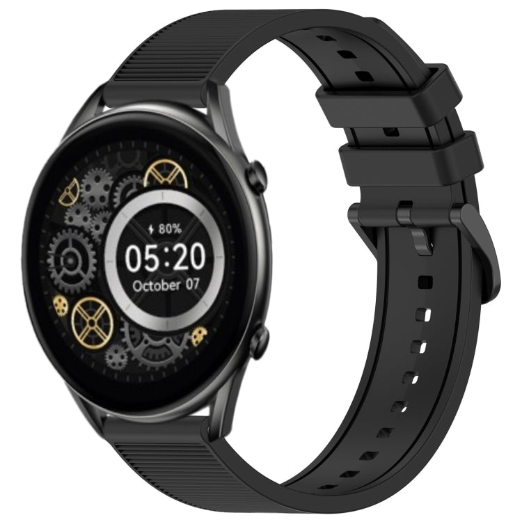 For Xiaomi Haylou RT2 LS10 22mm Textured Silicone Solid Color Watch Band(Black) - free shipping - PMC TechLife - Order now!