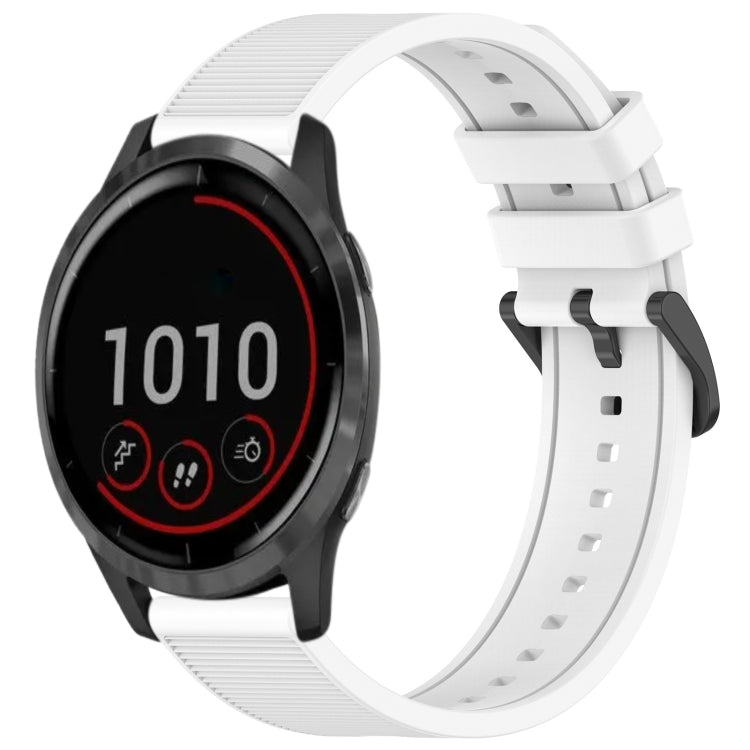 For Garmin Vivoactive 4 22mm Textured Silicone Solid Color Watch Band(White) - Watch Bands by PMC TechLife | Online Shopping South Africa | PMC TechLife