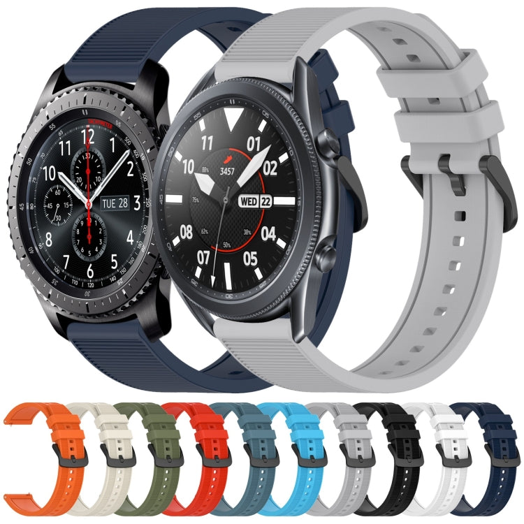 For Samsung Gear S3 Classic 22mm Textured Silicone Solid Color Watch Band(Grey)