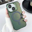 For iPhone 14 Plus Lens Holder MagSafe PC Hybrid TPU Phone Case(Green) - iPhone 14 Plus Cases by PMC TechLife | Online Shopping South Africa | PMC TechLife | Buy Now Pay Later Mobicred
