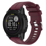 Compatible with Garmin Descent G1 Solar Letel Solid Color Sports Silicone Watch Band(Burgundy)