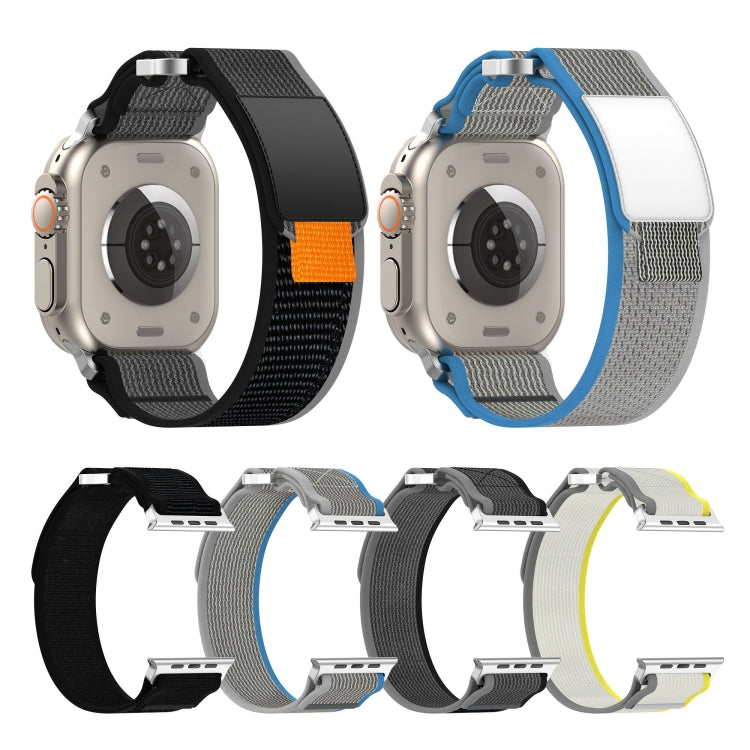 For Apple Watch Series 7 41mm Double Hook and Loop Faster Nylon Watch Band(Yellow + Beige) - free shipping - PMC TechLife - Order now!