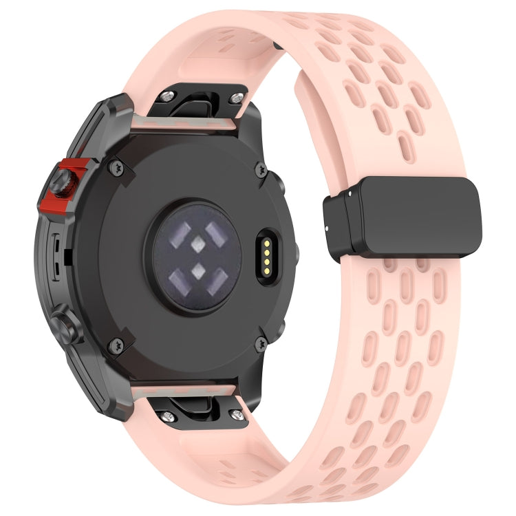 Compatible with Garmin Descent MK3i 43mm 20mm Holes Magnetic Folding Buckle Silicone Watch Band(Pink) - free shipping - PMC TechLife - Order now!