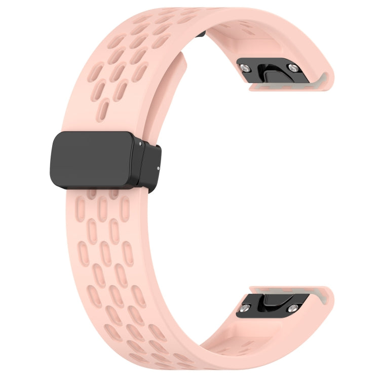 Compatible with Garmin Descent MK3i 43mm 20mm Holes Magnetic Folding Buckle Silicone Watch Band(Pink) - free shipping - PMC TechLife - Order now!