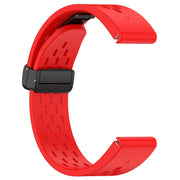 Compatible with Garmin Descent MK3 43mm 20mm Holes Magnetic Folding Buckle Silicone Watch Band(Red)