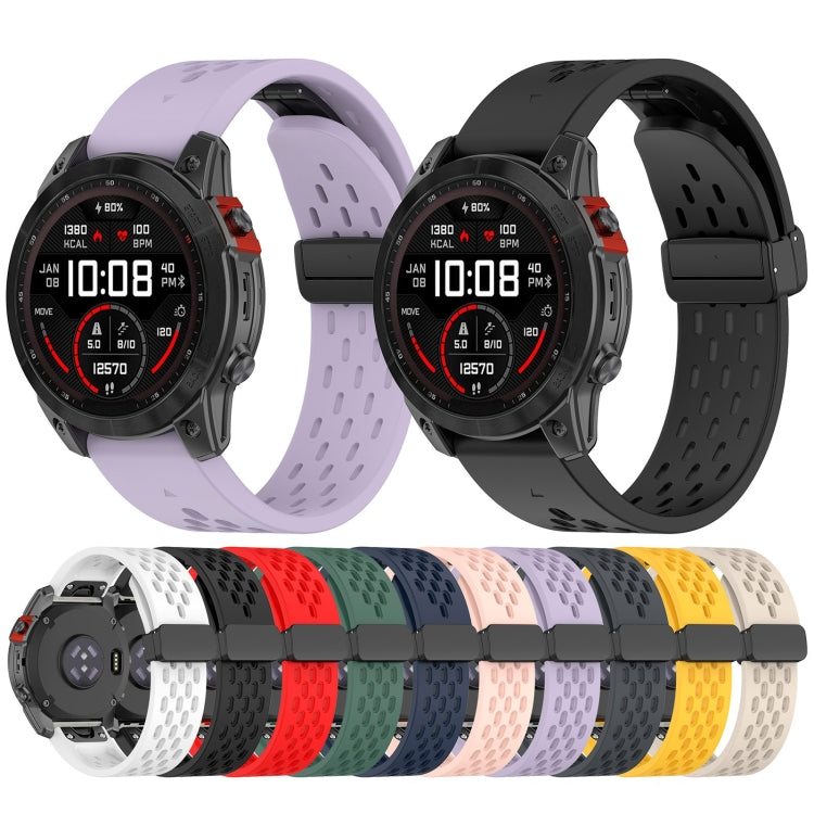 Compatible with Garmin Descent MK3i 43mm 20mm Holes Magnetic Folding Buckle Silicone Watch Band(Pink) - free shipping - PMC TechLife - Order now!