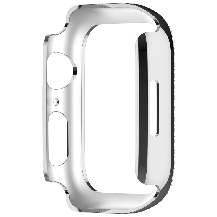 For Apple Watch Series 4 44mm Diamond Hollow PC Watch Case(Silver)