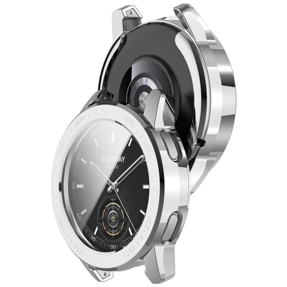 For Xiaomi Watch S3 Full Package TPU Electroplated Watch Protective Case(Silver)