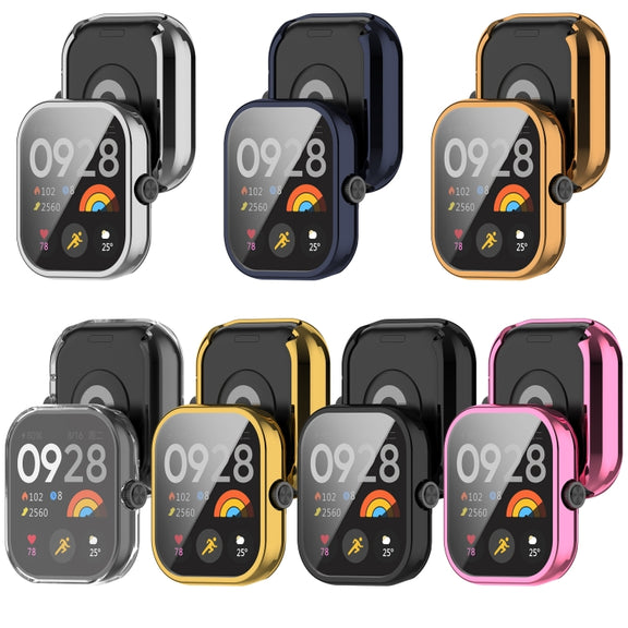 For Redmi Watch 4 Full Package TPU Electroplated Watch Protective Case(Pink)