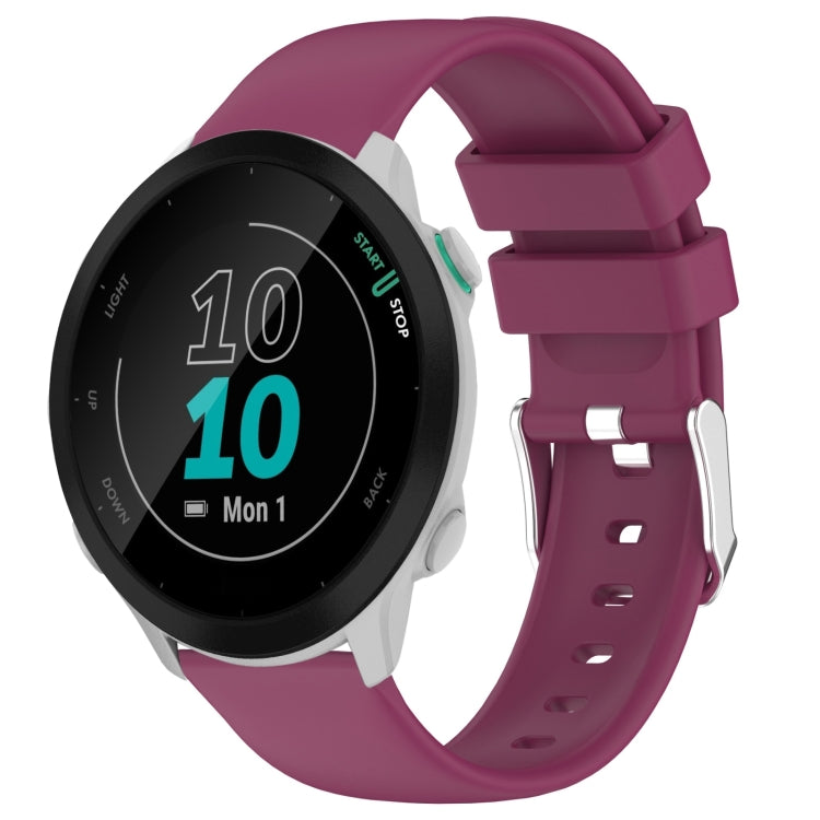 Compatible with Garmin Compatible witherunner 55 20mm Smooth Solid Color Silicone Watch Band(Burgundy) - free shipping - PMC TechLife - Order now!