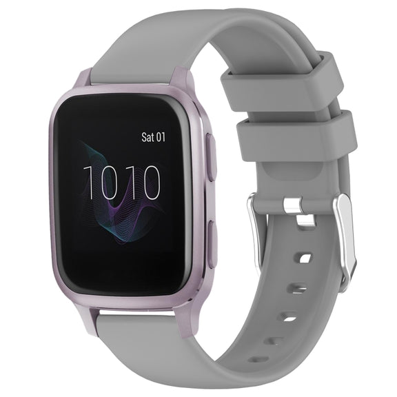 Compatible with Garmin Venu SQ 20mm Smooth Solid Color Silicone Watch Band(Grey)