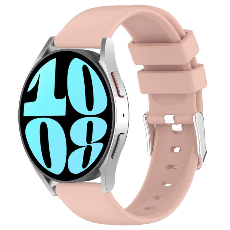 For Samsung Galaxy Watch 6 44mm 20mm Smooth Solid Color Silicone Watch Band(Pink) - Watch Bands by PMC TechLife | Online Shopping South Africa | PMC TechLife | Buy Now Pay Later Mobicred