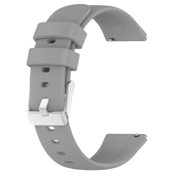 For Samsung Galaxy Watch 6 40mm 20mm Smooth Solid Color Silicone Watch Band(Grey)