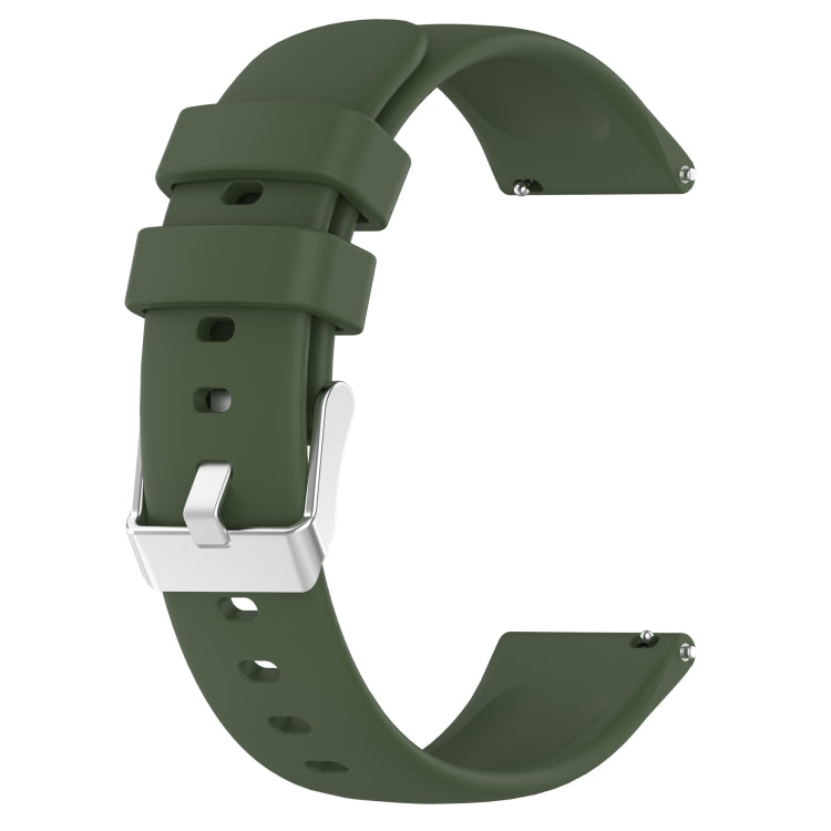 For Samsung Galaxy Watch 5 Pro  45mm 20mm Smooth Solid Color Silicone Watch Band(Army Green) - free shipping - PMC TechLife - Order now!