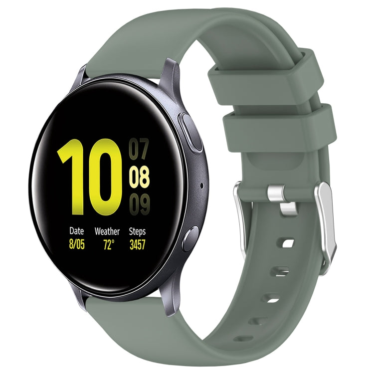 For Samsung Galaxy Watch Active 2 44mm 20mm Smooth Solid Color Silicone Watch Band(Olive Green) - free shipping - PMC TechLife - Order now!