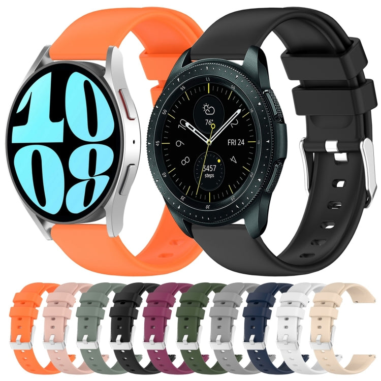 For Samsung Galaxy Watch 5  40mm 20mm Smooth Solid Color Silicone Watch Band(Orange) - free shipping - PMC TechLife - Order now!