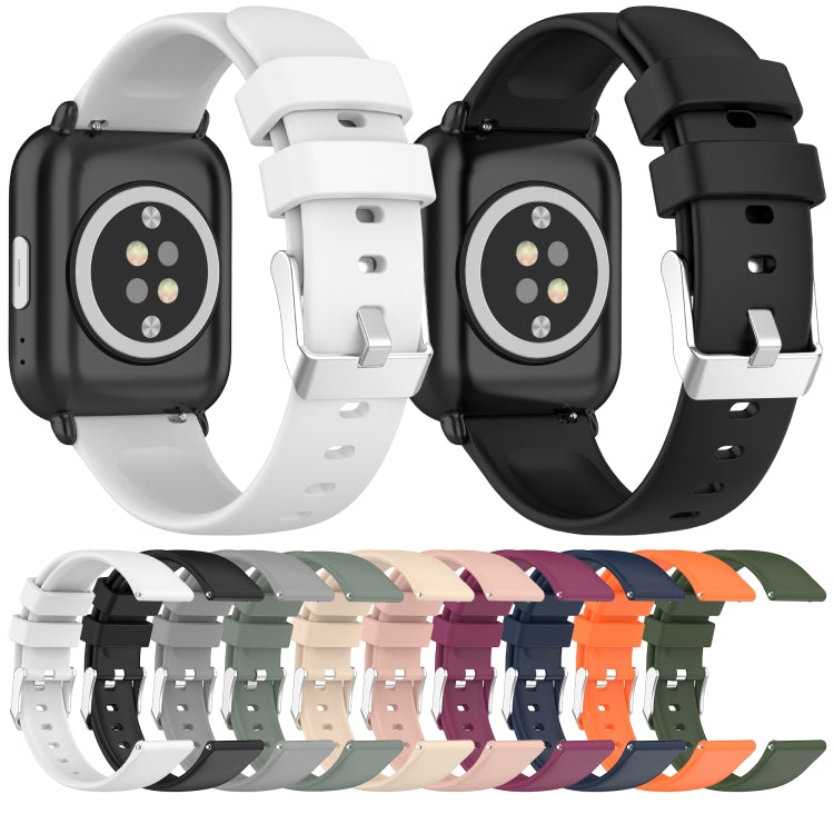 For Samsung Galaxy Watch 6 Classic 47mm 20mm Smooth Solid Color Silicone Watch Band(Army Green)