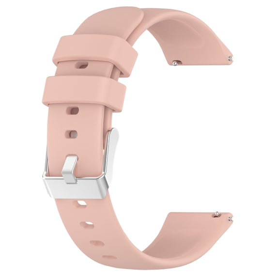 For Huawei Watch 2 20mm Smooth Solid Color Silicone Watch Band(Pink)