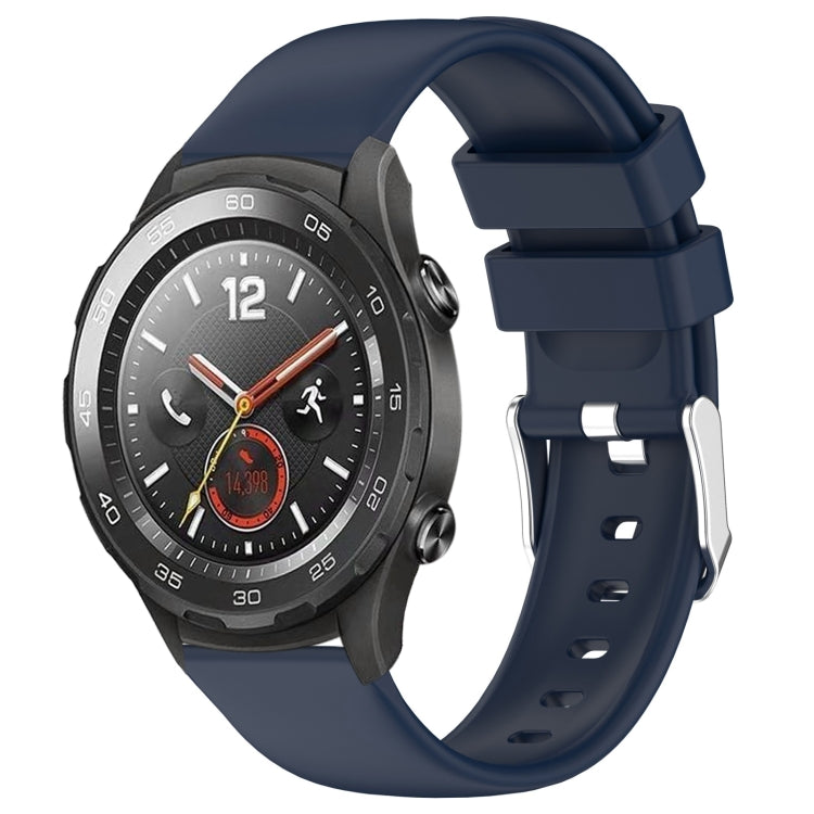 For Huawei Watch 2 20mm Smooth Solid Color Silicone Watch Band(Midnight Blue) - free shipping - PMC TechLife - Order now!