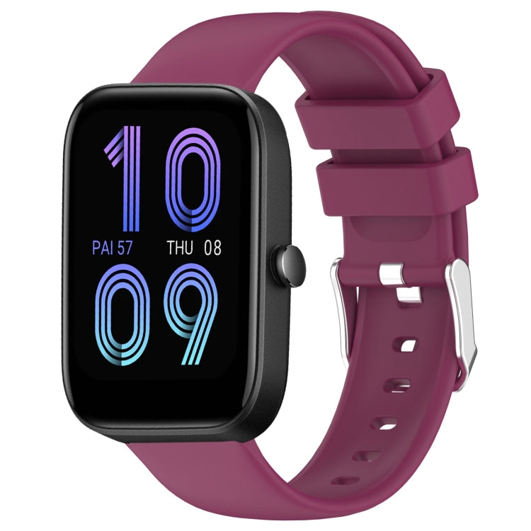 For Amazfit Bip 3 Pro 20mm Smooth Solid Color Silicone Watch Band(Burgundy) - free shipping - PMC TechLife - Order now!