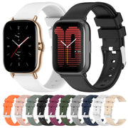 For Amazfit Bip 3 Pro 20mm Smooth Solid Color Silicone Watch Band(Black)