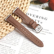 For Samsung Galaxy Watch Fit 3 Leather Sewing Thread Pin Buckle Watch Band(Brown) - Watch Bands by PMC TechLife | Online Shopping South Africa | PMC TechLife | Buy Now Pay Later Mobicred