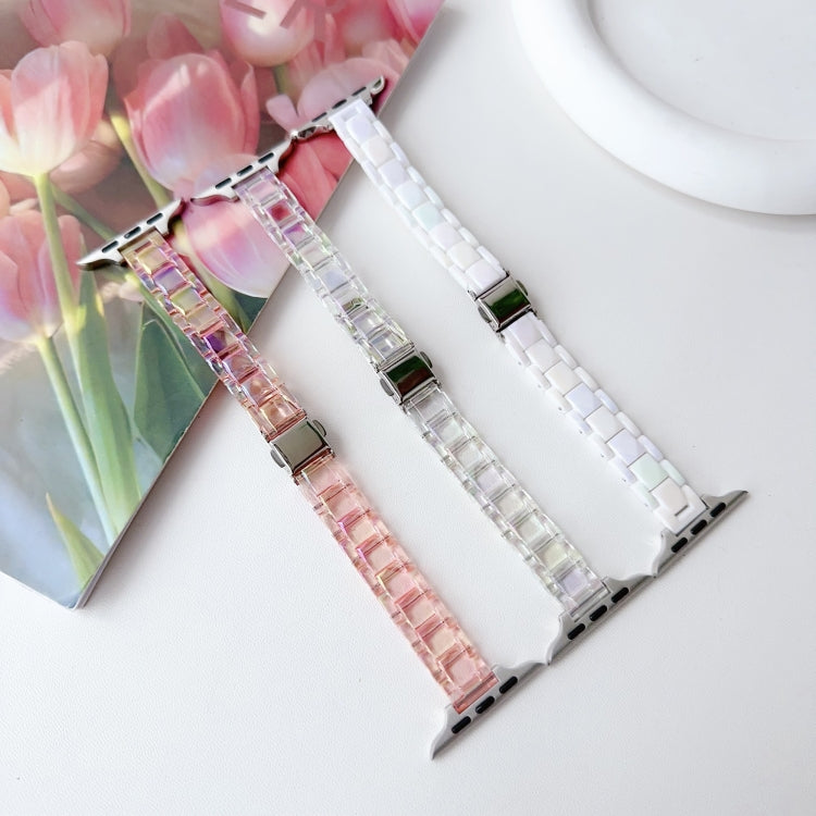 For Apple Watch Series 9 45mm Laser PC Colorful 12mm Slim Watch Band(White)