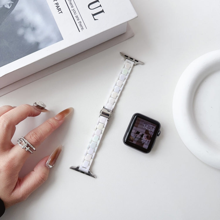 For Apple Watch Series 6 40mm Laser PC Colorful 12mm Slim Watch Band(Transparent) - Watch Bands by PMC TechLife | Online Shopping South Africa | PMC TechLife