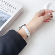 For Apple Watch Series 3 38mm Laser PC Colorful 12mm Slim Watch Band(White)