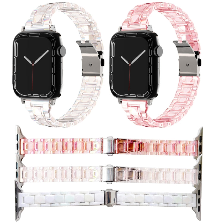 For Apple Watch Series 7 45mm Laser PC Colorful 20mm Slim Watch Band(White)