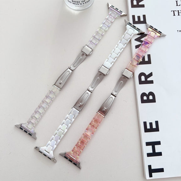 For Apple Watch Ultra 49mm Laser PC Colorful 20mm Slim Watch Band(White)