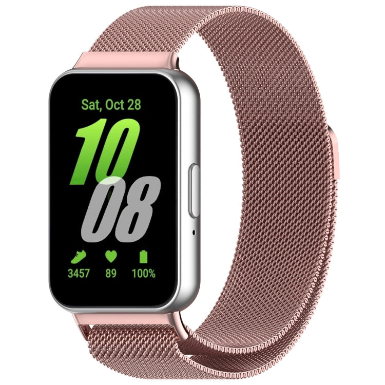 For Samsung Galaxy Fit 3 Milanese Metal Steel Mesh Watch Band(Pink) - Watch Bands by PMC TechLife | Online Shopping South Africa | PMC TechLife