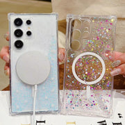 For Samsung Galaxy S24 Ultra 5G Explosive Flash Gradient MagSafe TPU Phone Case(Cold Blue)