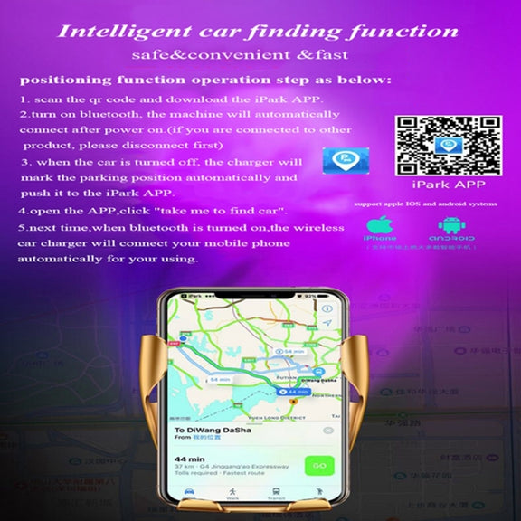 R1 Intelligent Infrared Sensor Car Wireless Charger(Gold)