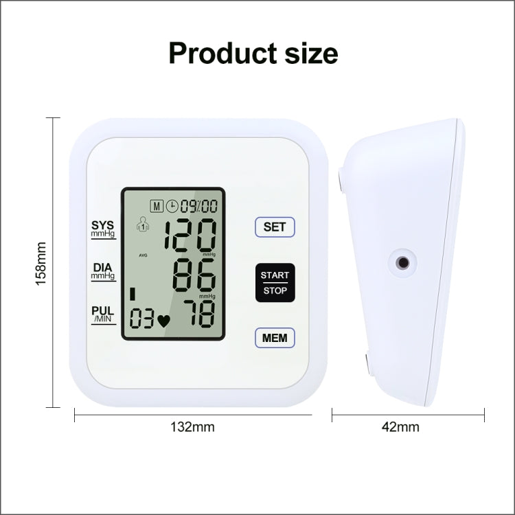 RZ205 Blood Pressures Automatic Digital Upper Arm Heart Beat Rate Pulse Monitor Meter Tonometer Equipment Sphygmomanometer - Sphygmomanometer by PMC TechLife | Online Shopping South Africa | PMC TechLife