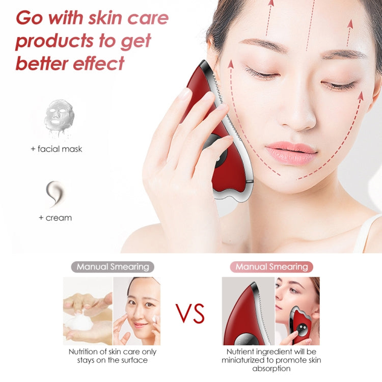 K-SKIN KD817 Facial Scratch Pad Dredge Meridian Soothing Fatigue Scraping Plate Electric Massager Soothing Stress USB Charging(Red) - free shipping - PMC TechLife - Order now!