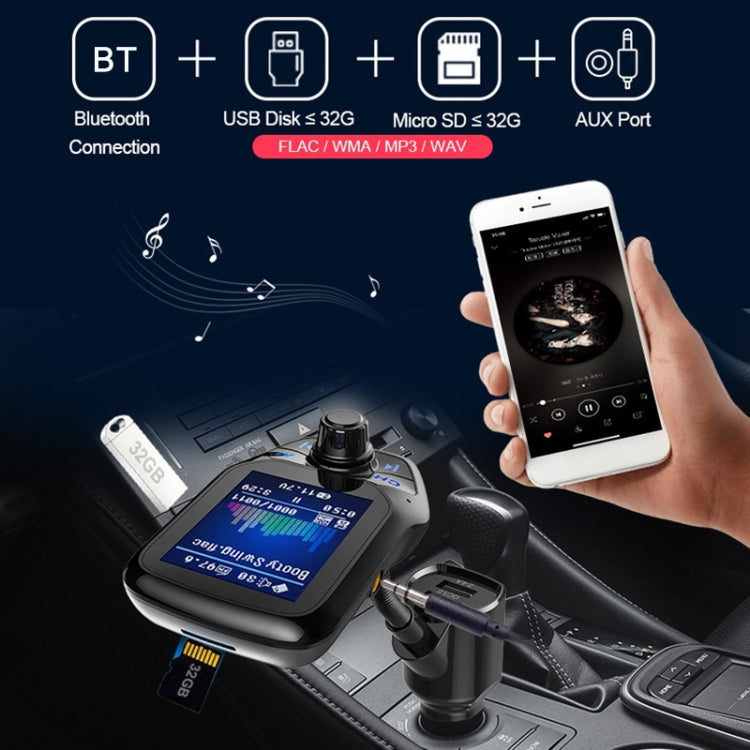 T43 Car Bluetooth Mp3 Multi-function Large Color Screen QC3.0 Bluetooth Car Charge Lossless Car Bluetooth Player
