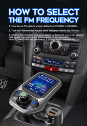 T43 Car Bluetooth Mp3 Multi-function Large Color Screen QC3.0 Bluetooth Car Charge Lossless Car Bluetooth Player