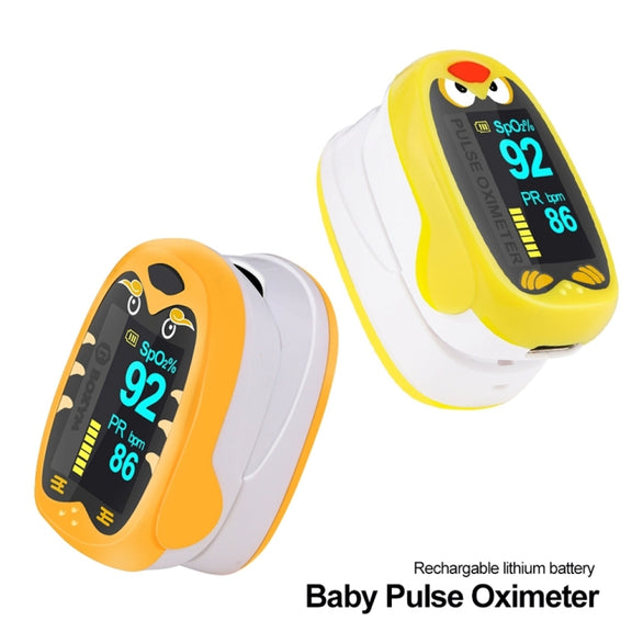 Pediatric Finger Pulse Oximeter Neonatal Blood Oxygen Children Kids Rechargeable USB Infant Blood Oxygen Monitor(Orange)