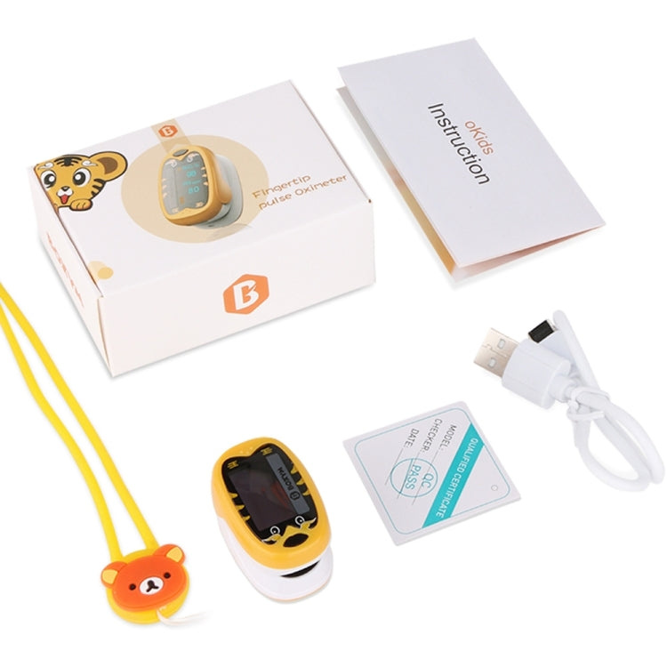 Pediatric Finger Pulse Oximeter Neonatal Blood Oxygen Children Kids Rechargeable USB Infant Blood Oxygen Monitor(Orange)