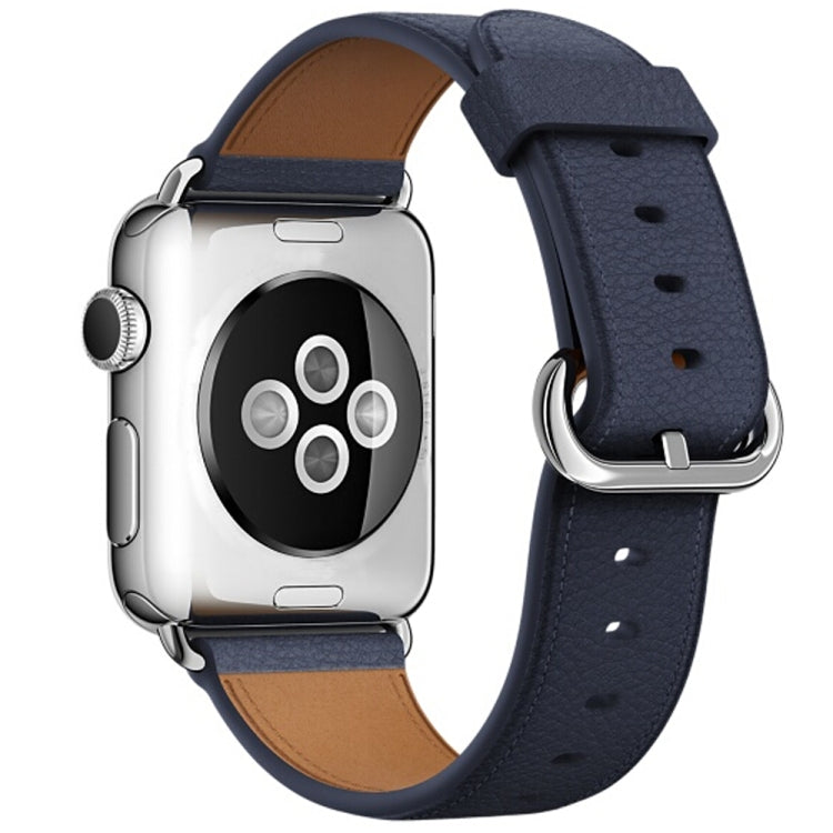 Classic Button Leather Wrist Strap Watch Band for Apple Watch Series 3 & 2 & 1 42mm(Gray)
